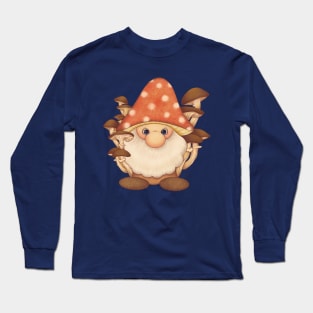 Cute Woodland Mushroom Gnome Long Sleeve T-Shirt